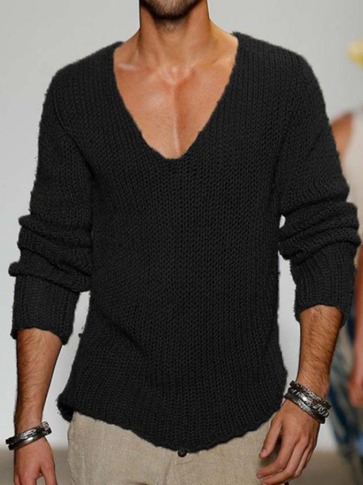 V-Ausschnitt Pullover für Herren | Lockere Passform 4