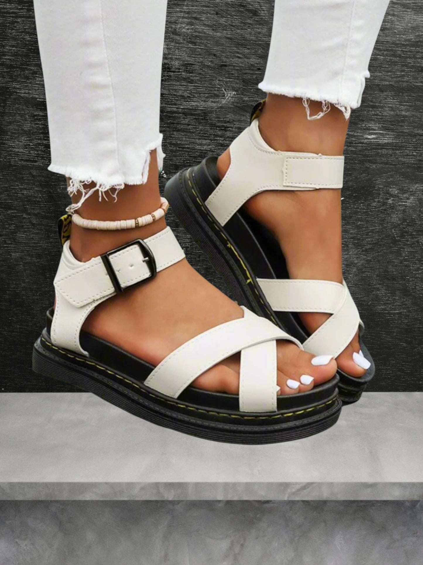Verena | Orthopädische Sandalen Damen aus weichem Premium-Material für schmerzfreies Gehen | Weiß