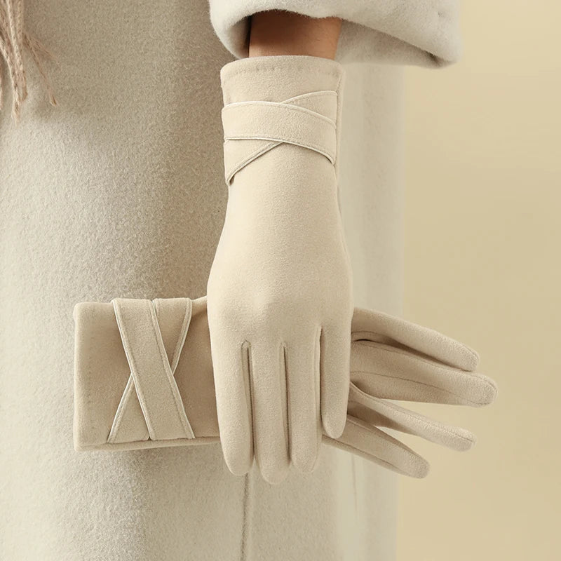 Warme Handschuhe für Damen, Winddicht, Samt | Winter 0