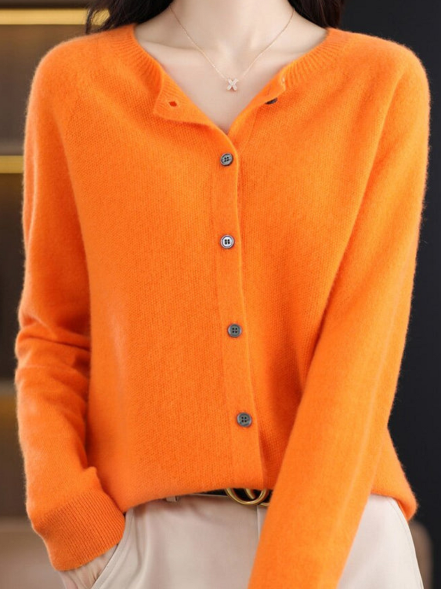 Weicher Strickcardigan für Damen | Klassischer Rundhalsausschnitt 5