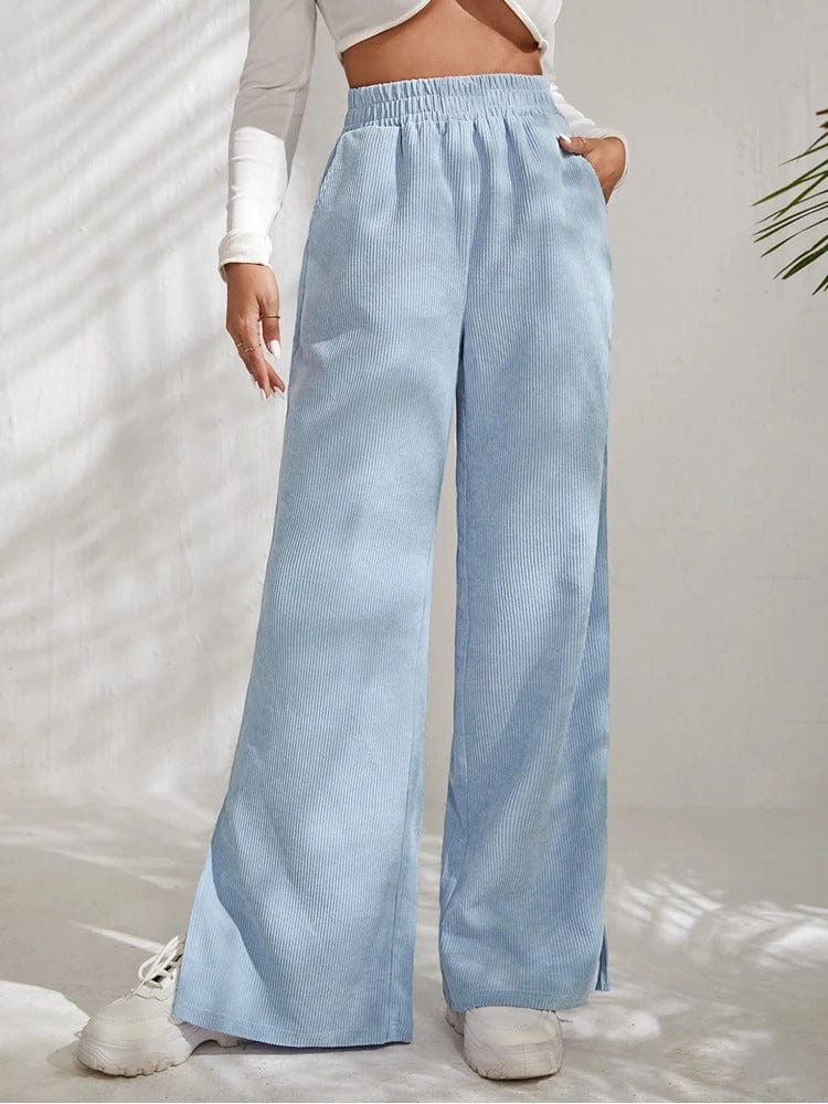 Weite Cordhose für Damen | mit Seitenschlitz 0