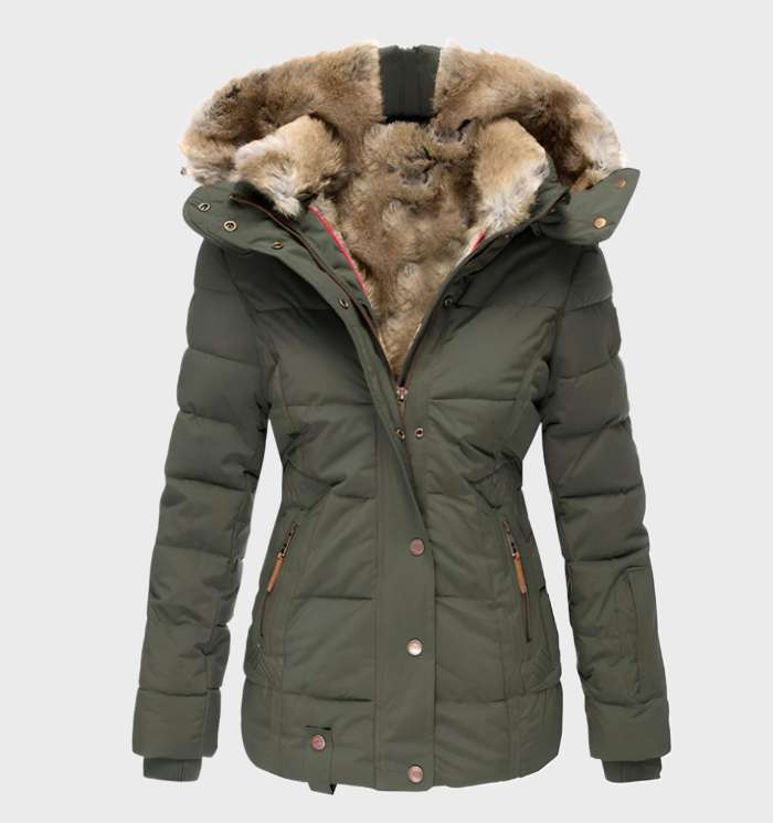 Winterjacke für Damen, Slim Fit mit Kapuze | Wasserabweisend 2