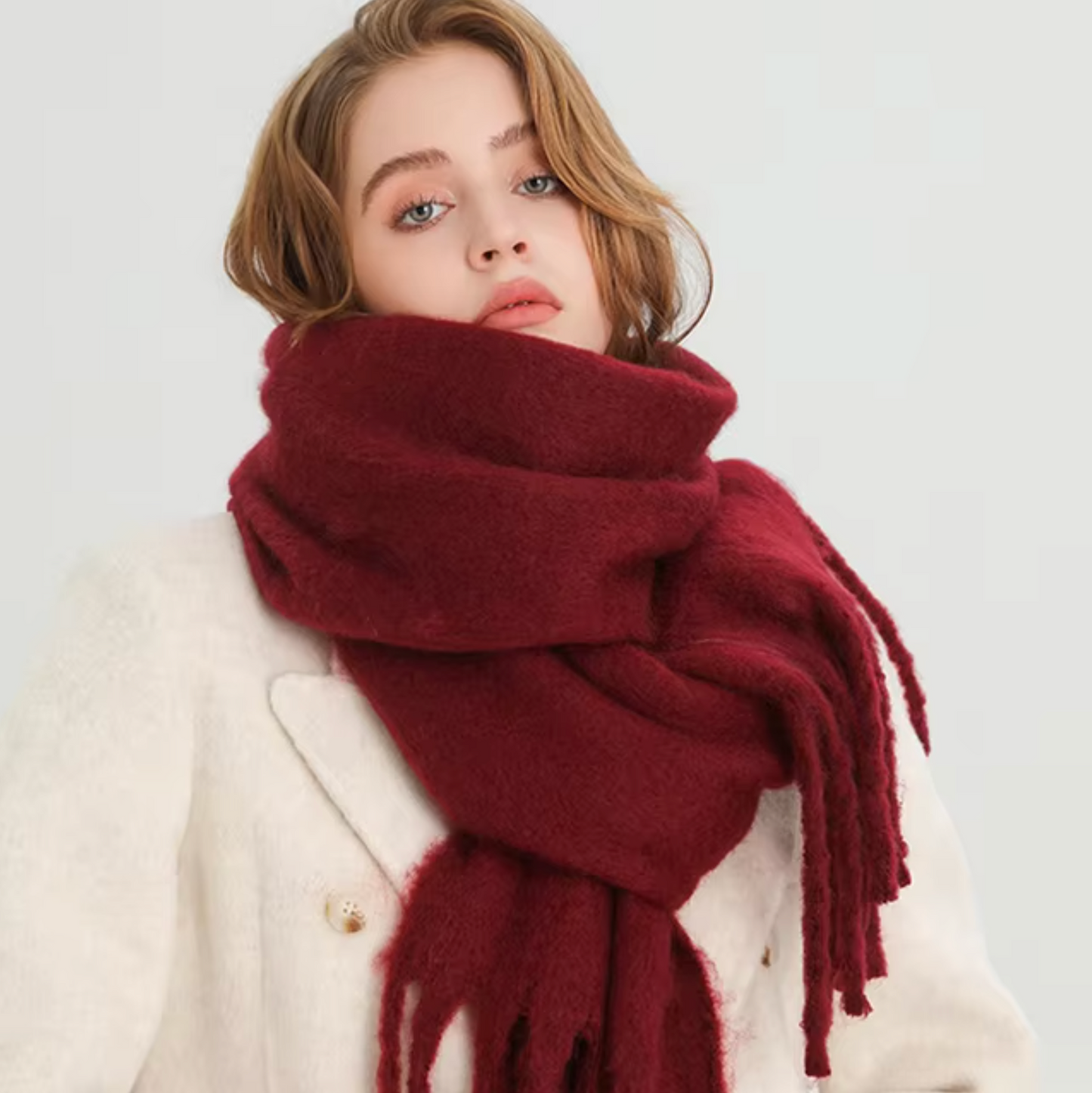 Winterschal für Damen | Dickes Pashmina-Design 19