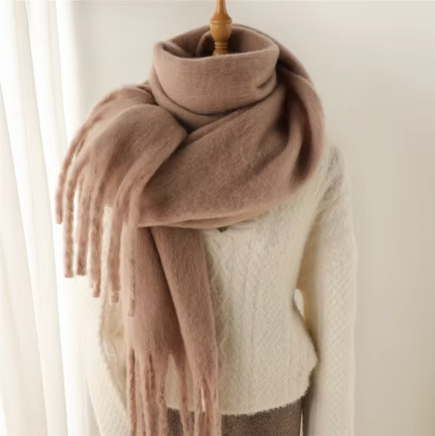 Winterschal für Damen | Dickes Pashmina-Design 3