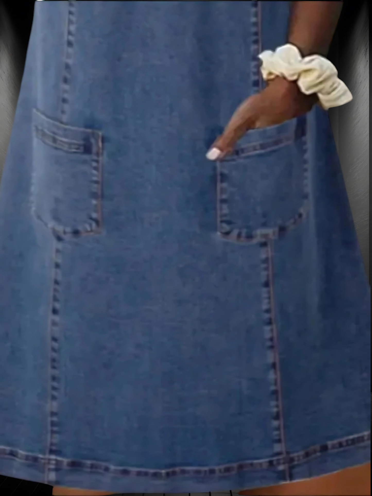 Zandra | Elegantes Jeanskleid für Damen mit schmeichelhaftem Schnitt und hohem Tragekomfort | Blau 3
