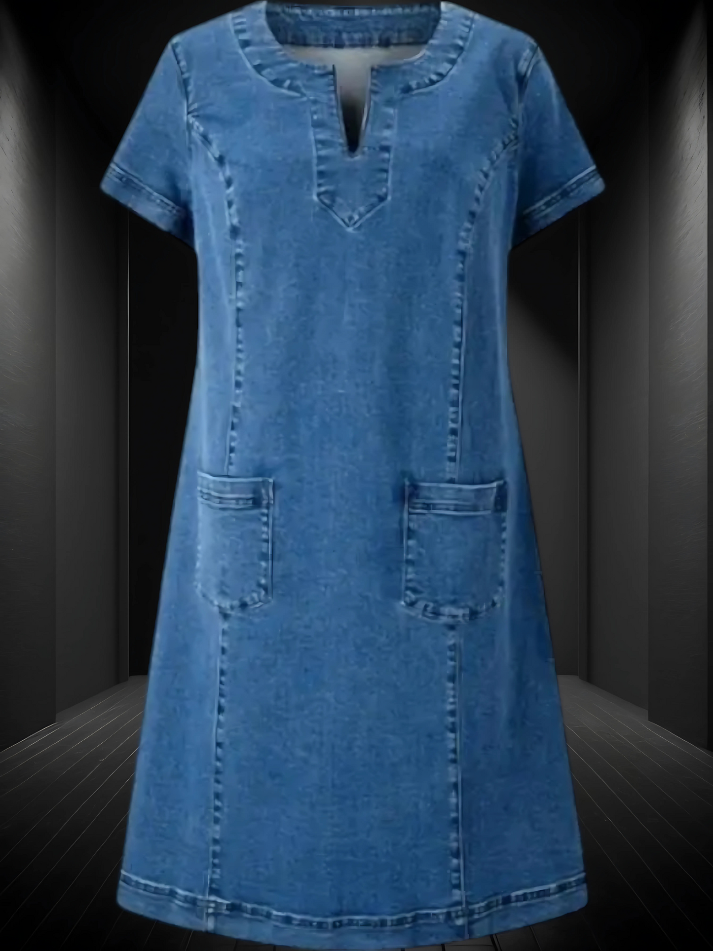 Zandra | Elegantes Jeanskleid für Damen mit schmeichelhaftem Schnitt und hohem Tragekomfort | Blau 4