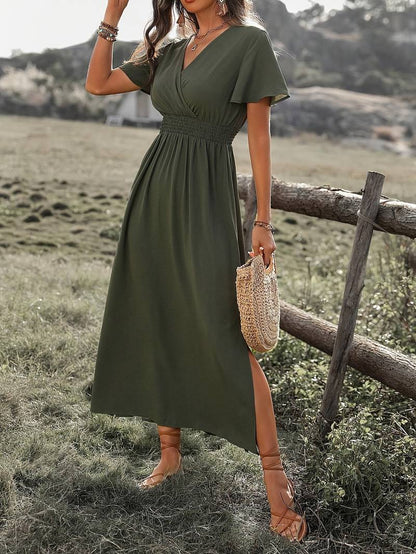 Dames Korte Mouw Jurk - Stijlvol, Comfortabel & Ademend voor Lente & Zomer
