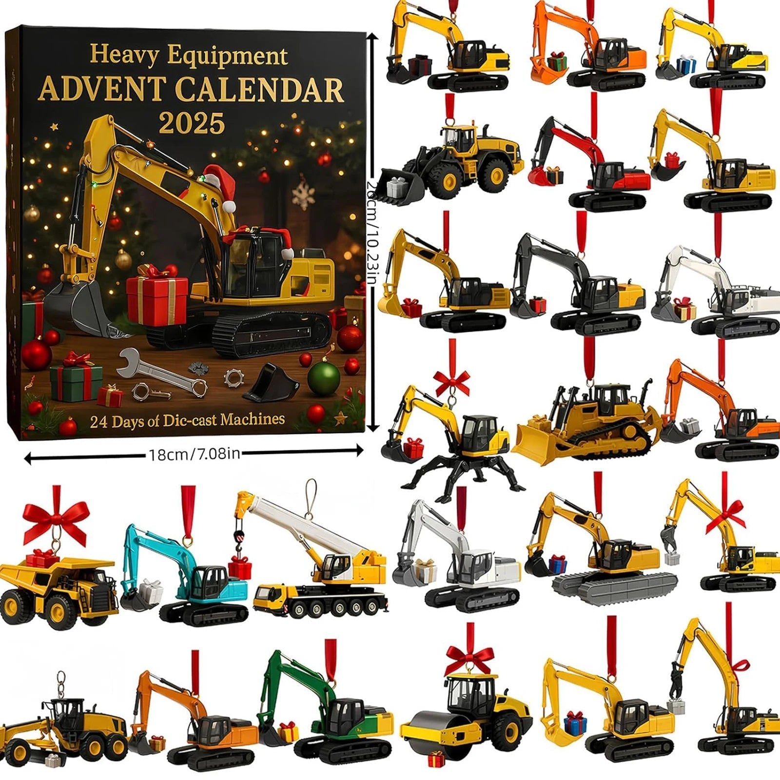 Adventskalender für Kinder | Baufahrzeug-Ornamente 6