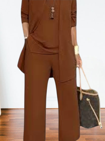 Ana | Vielseitiges Twin Set Damen aus weichen Materialien mit entspannter Passform und modernem Design | Dunkelbraun
