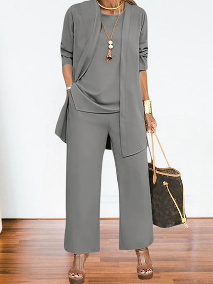 Ana | Vielseitiges Twin Set Damen aus weichen Materialien mit entspannter Passform und modernem Design | Grau