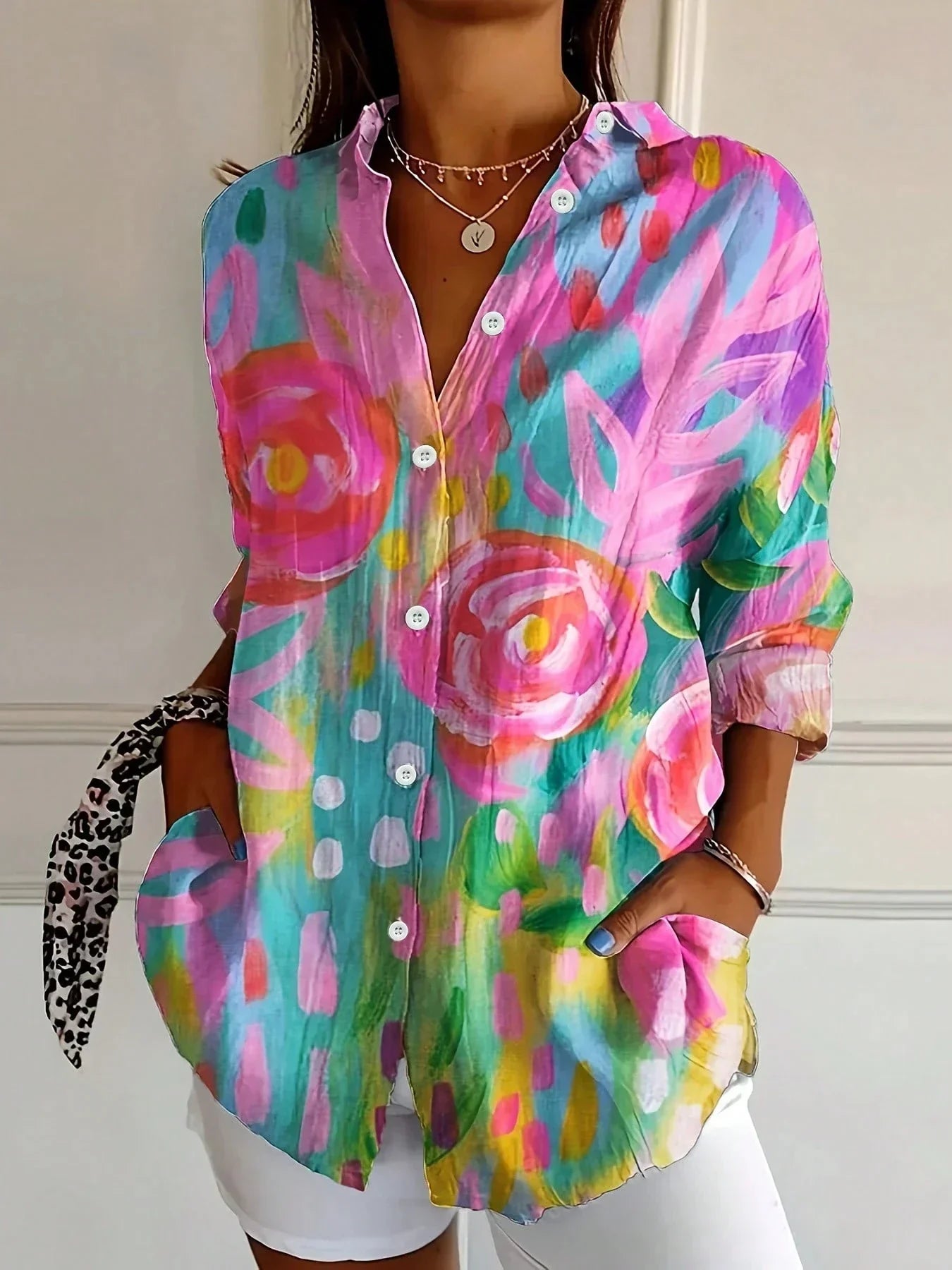 Annika™ - Bunte Bluse mit verspieltem Druck 0