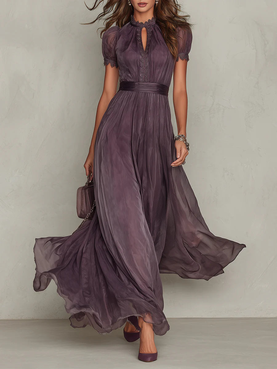 Ashley | Vintage Elegantes Chiffon Maxikleid 0