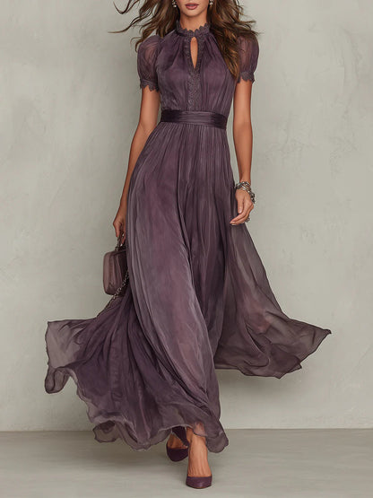 Ashley | Vintage Elegantes Chiffon Maxikleid 0