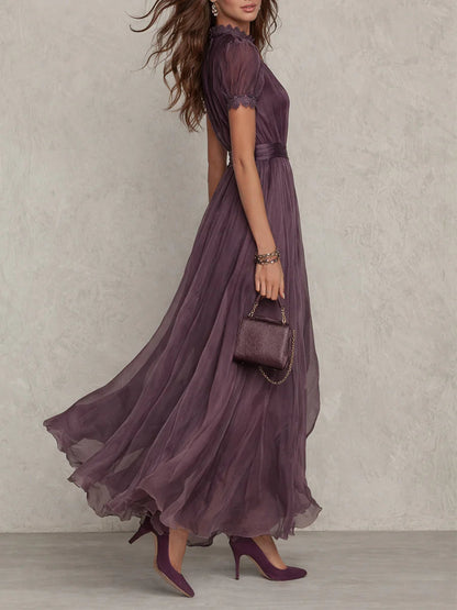 Ashley | Vintage Elegantes Chiffon Maxikleid 1