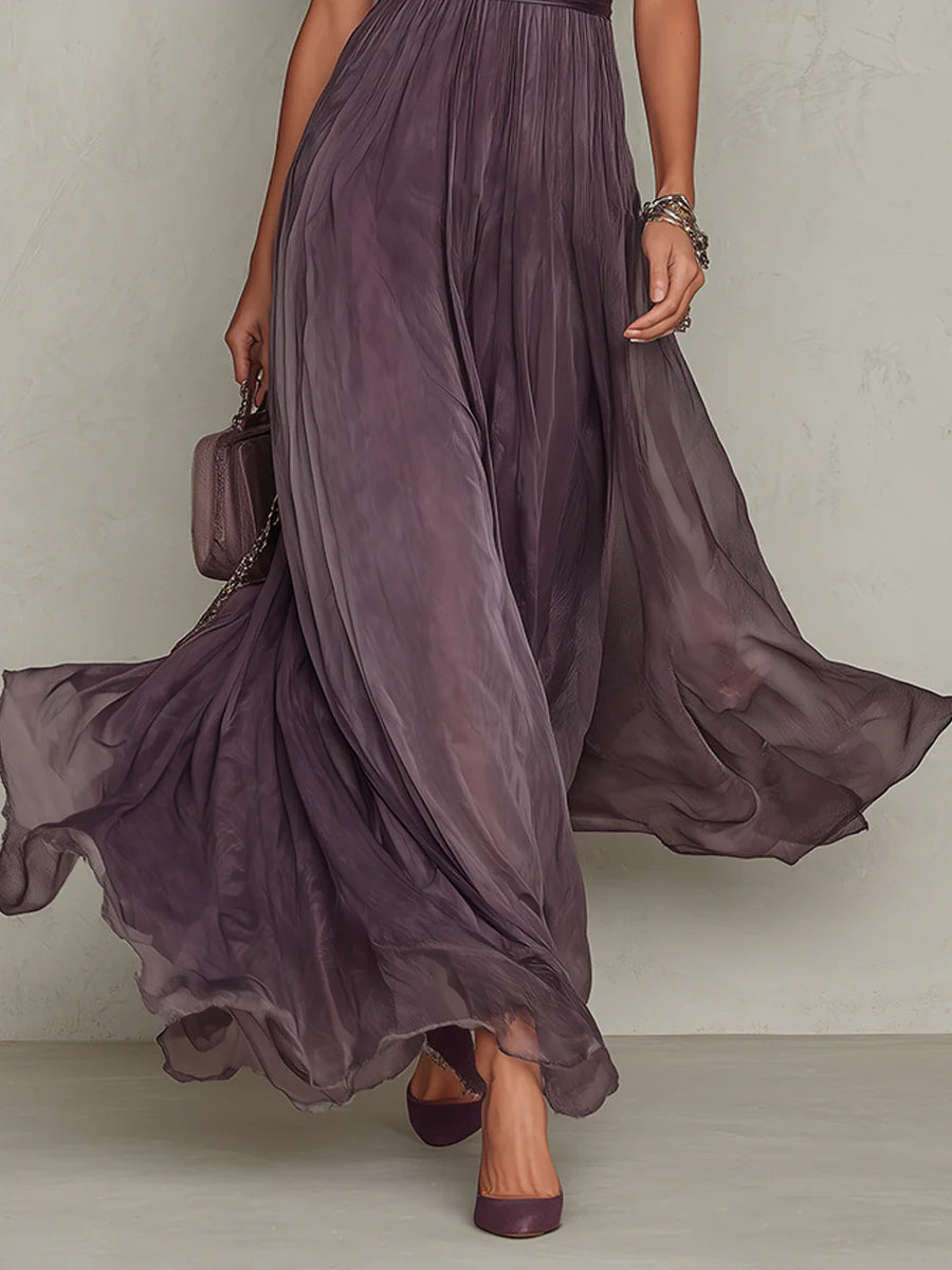 Ashley | Vintage Elegantes Chiffon Maxikleid 4