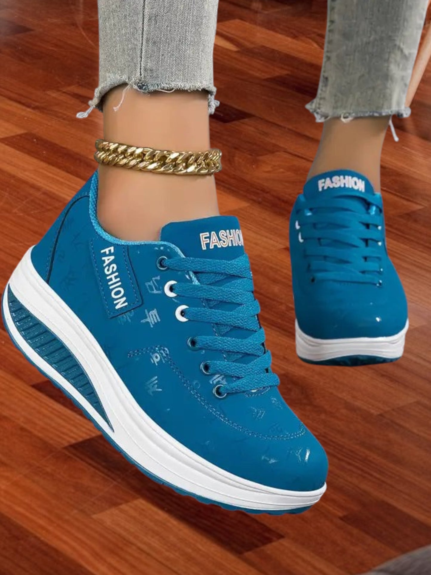 Atmungsaktive Orthopädische Flex-Schuhe für Damen mit Schnürung und modernem Design | Blau