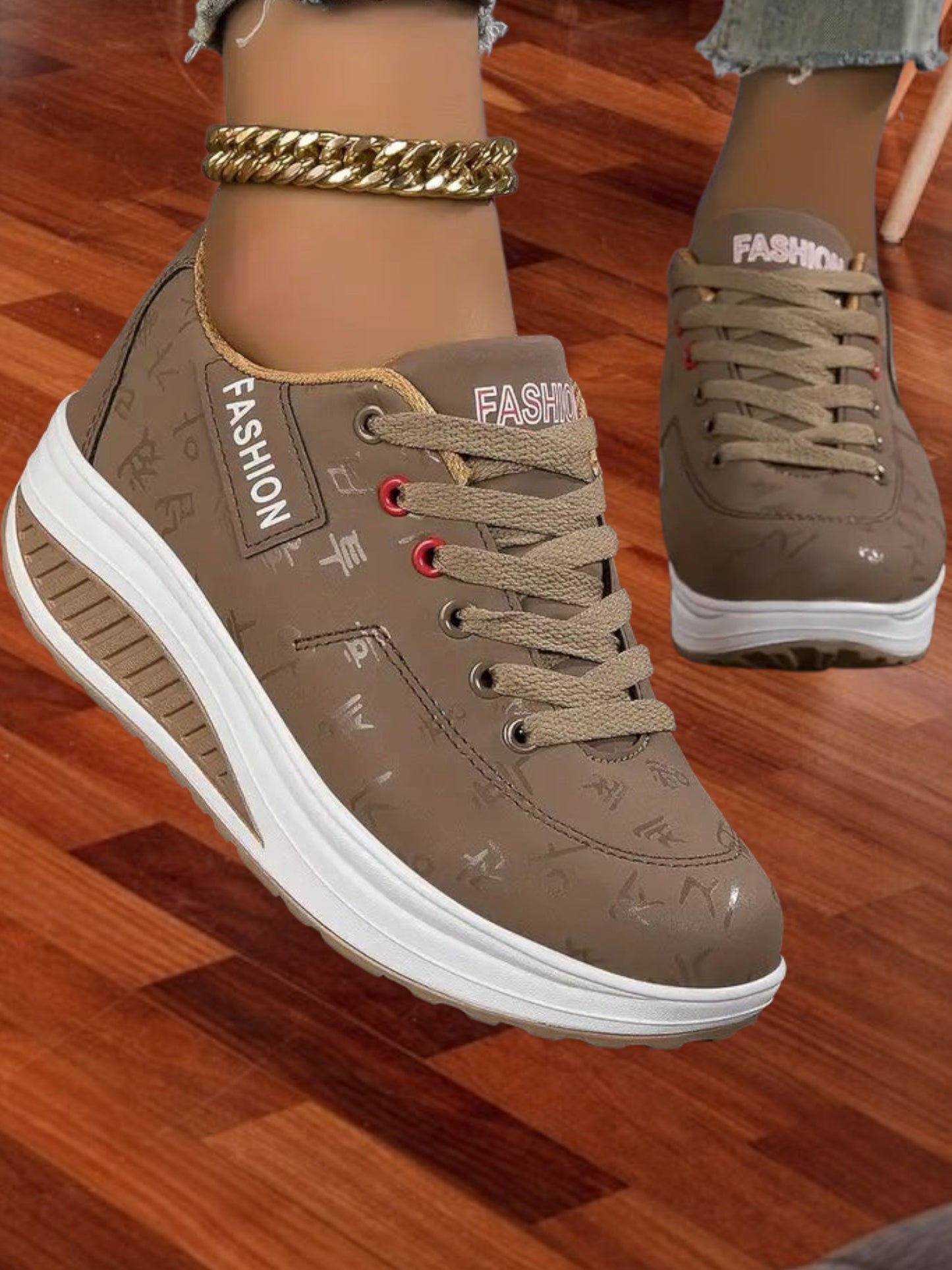 Atmungsaktive Orthopädische Flex-Schuhe für Damen mit Schnürung und modernem Design | Braun