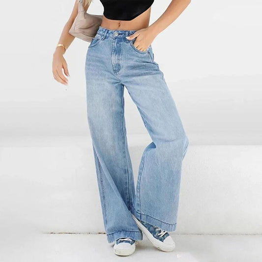 Baggy Jeans Damen, Hohe Taille, Weite Passform | Lange Hose 0