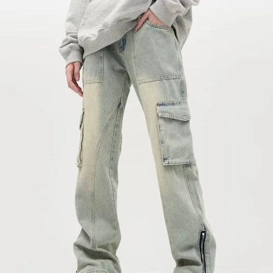 Baggy Jeans Herren, Weite Passform, Seitliche Reißverschlüsse | Urban Style 0