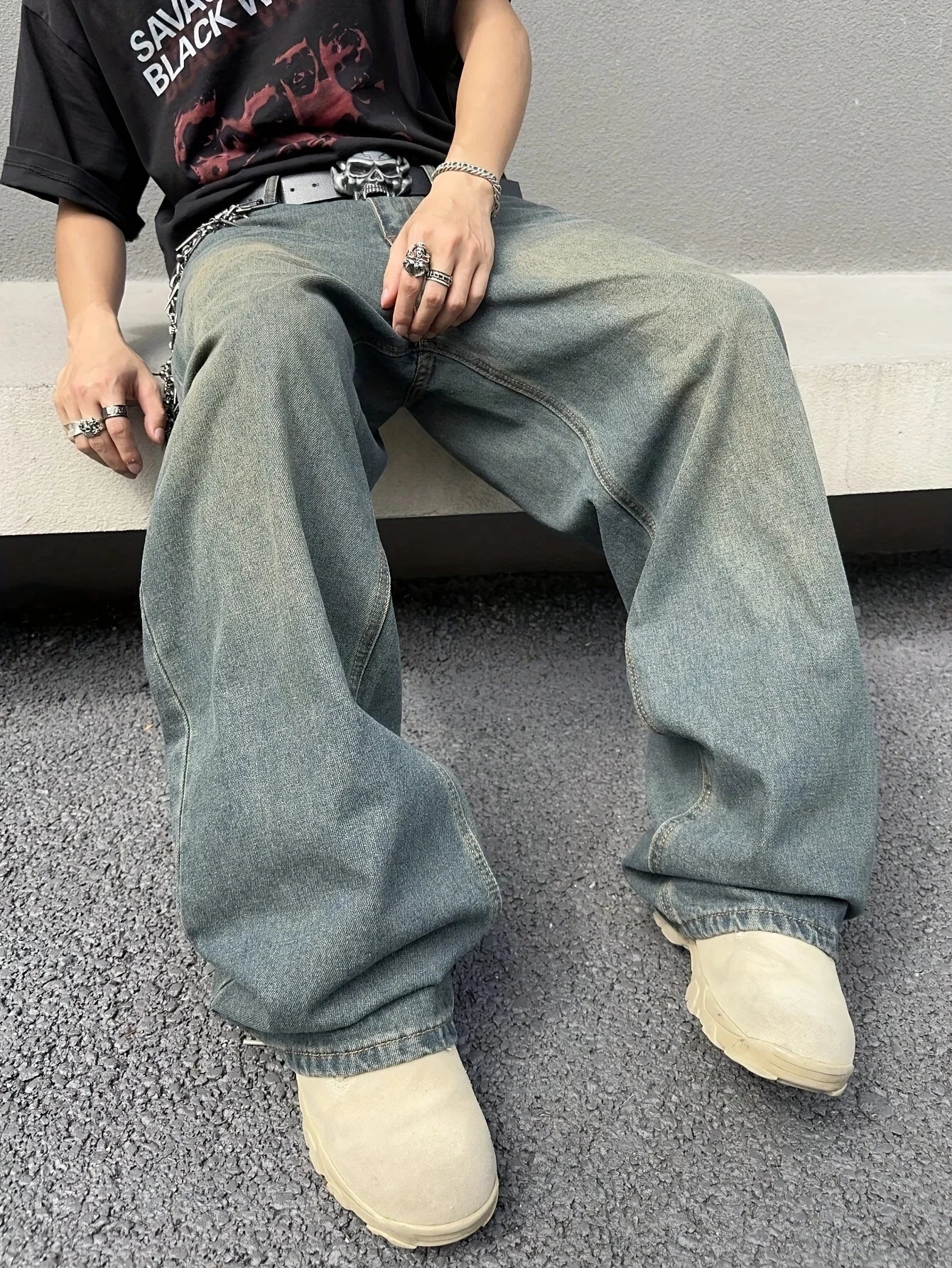 Baggy Jeans Herren | Weite Passform, Retro-Stil | Lange Hose 3