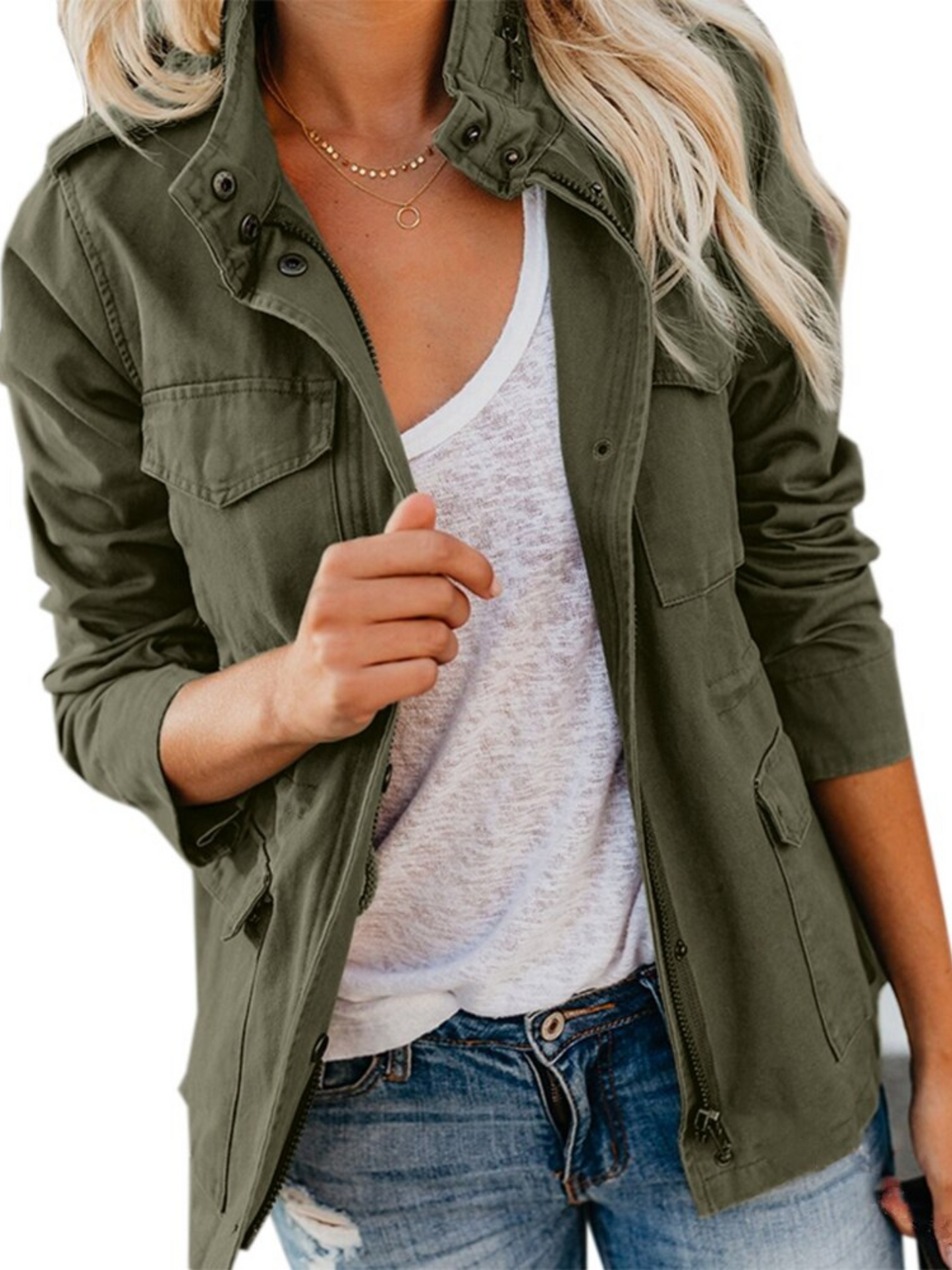 Baumwollmischjacke für Damen | Normale Passform 0