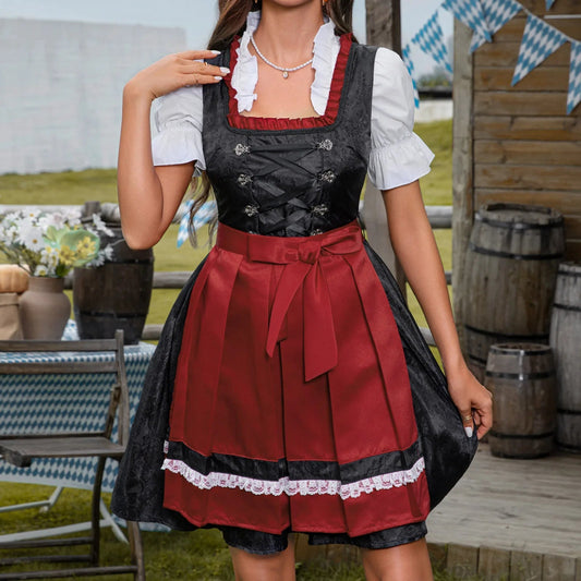 Bayerisches Dirndlkleid | Klassischer Schnitt mit Schürze | Oktoberfest 0