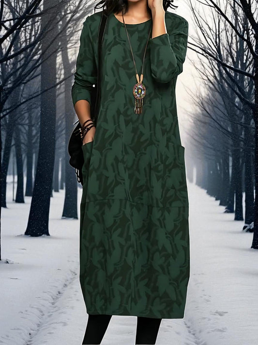 Bedrucktes Maxikleid | Rundhals 0