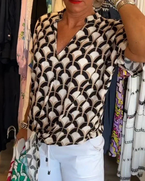 Bella™ - Lässiges Top mit Print und V-Ausschnitt 3