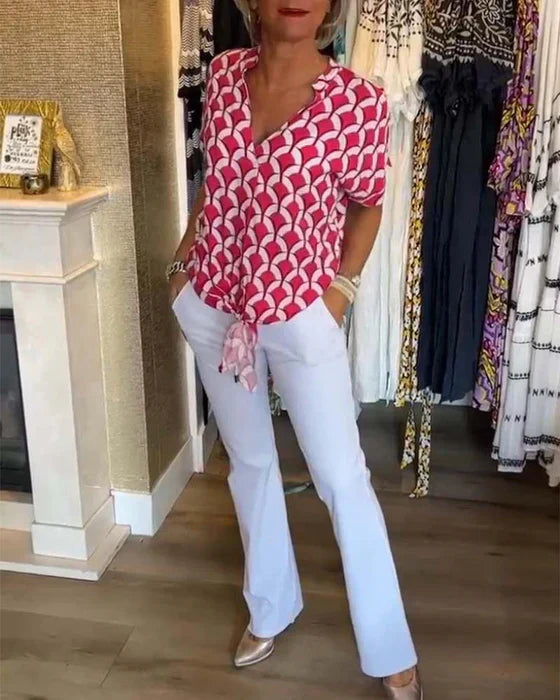Bella™ - Lässiges Top mit Print und V-Ausschnitt 4