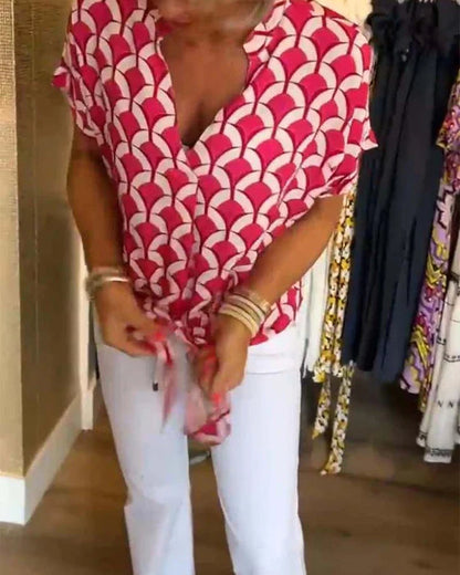 Bella™ - Lässiges Top mit Print und V-Ausschnitt 5