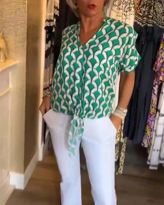 Bella™ - Lässiges Top mit Print und V-Ausschnitt 6