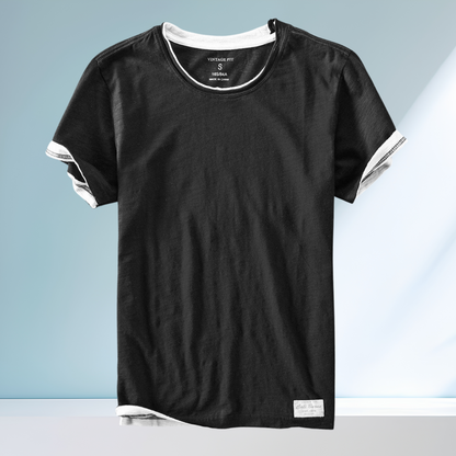 Bequemes Herren T-Shirt – Kurzarm aus Atmungsaktiver Baumwolle | Schwarz