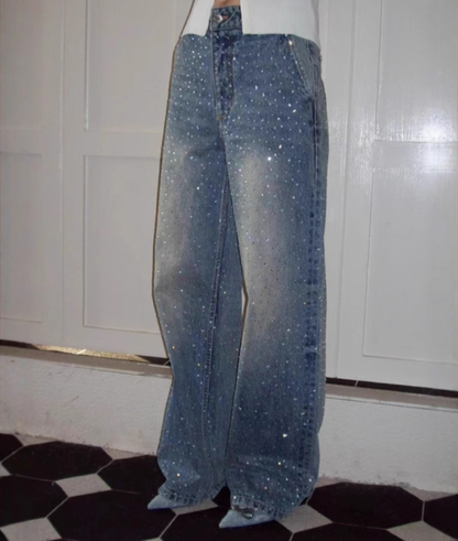 Bella | Glitzer Weite-Leg-Jeans