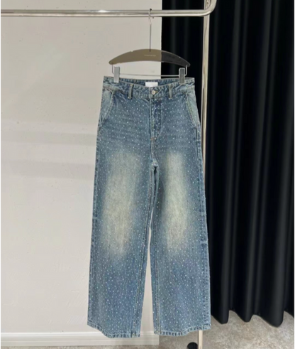 Bella | Glitzer Weite-Leg-Jeans
