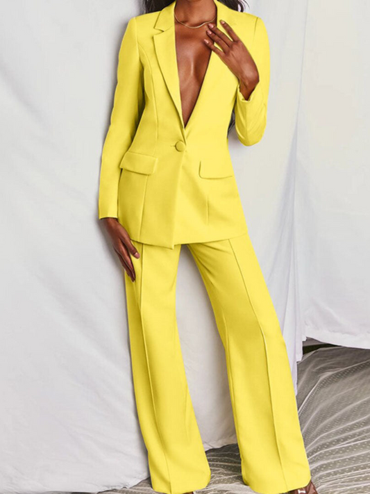 Blazer- und Hosen-Set für Damen | Normale Passform 0