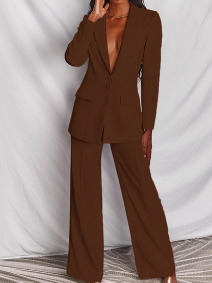 Blazer- und Hosen-Set für Damen | Normale Passform