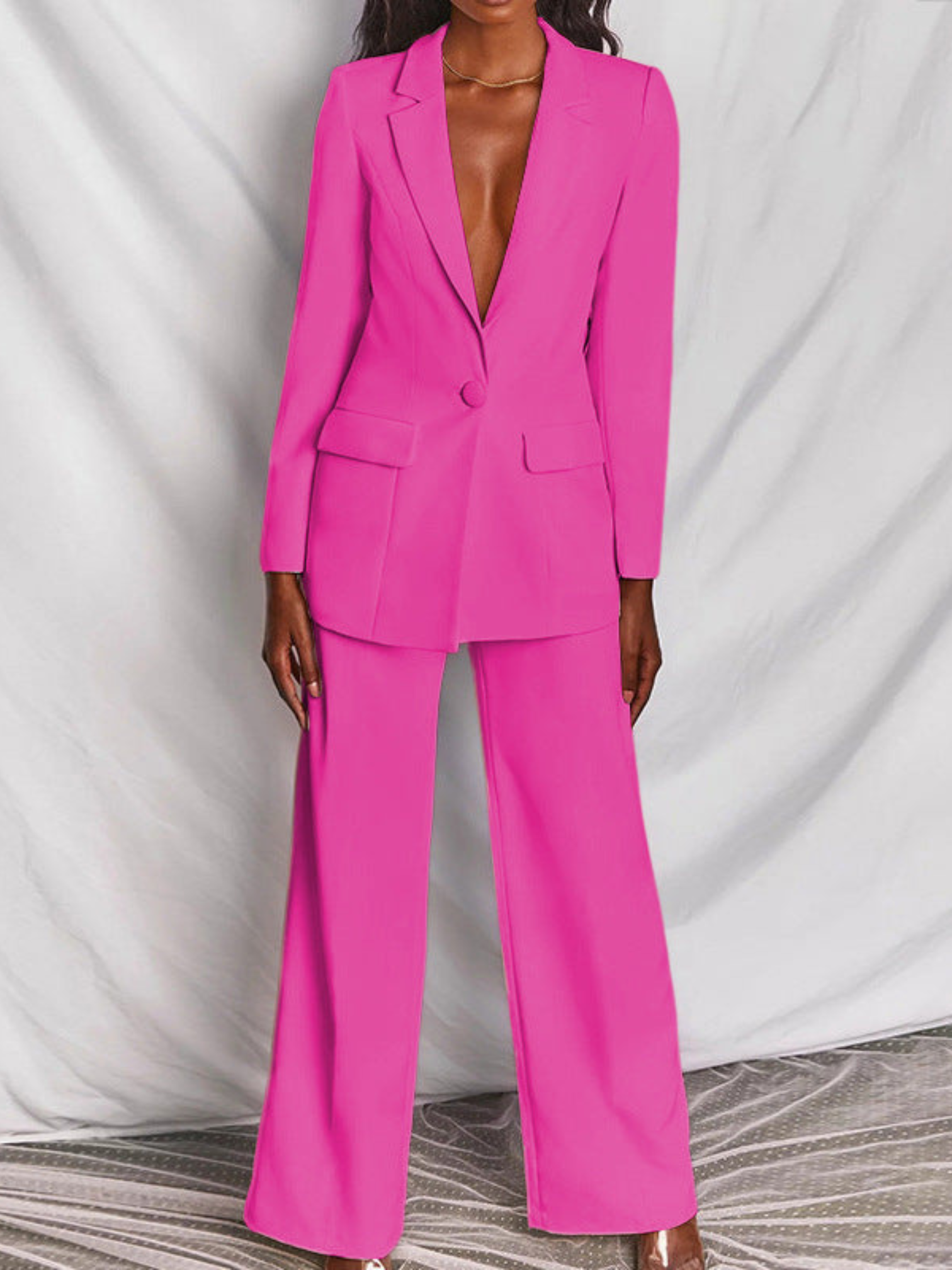 Blazer- und Hosen-Set für Damen | Normale Passform