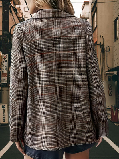 Blazer mit Reverskragen | Kariert Grau 2