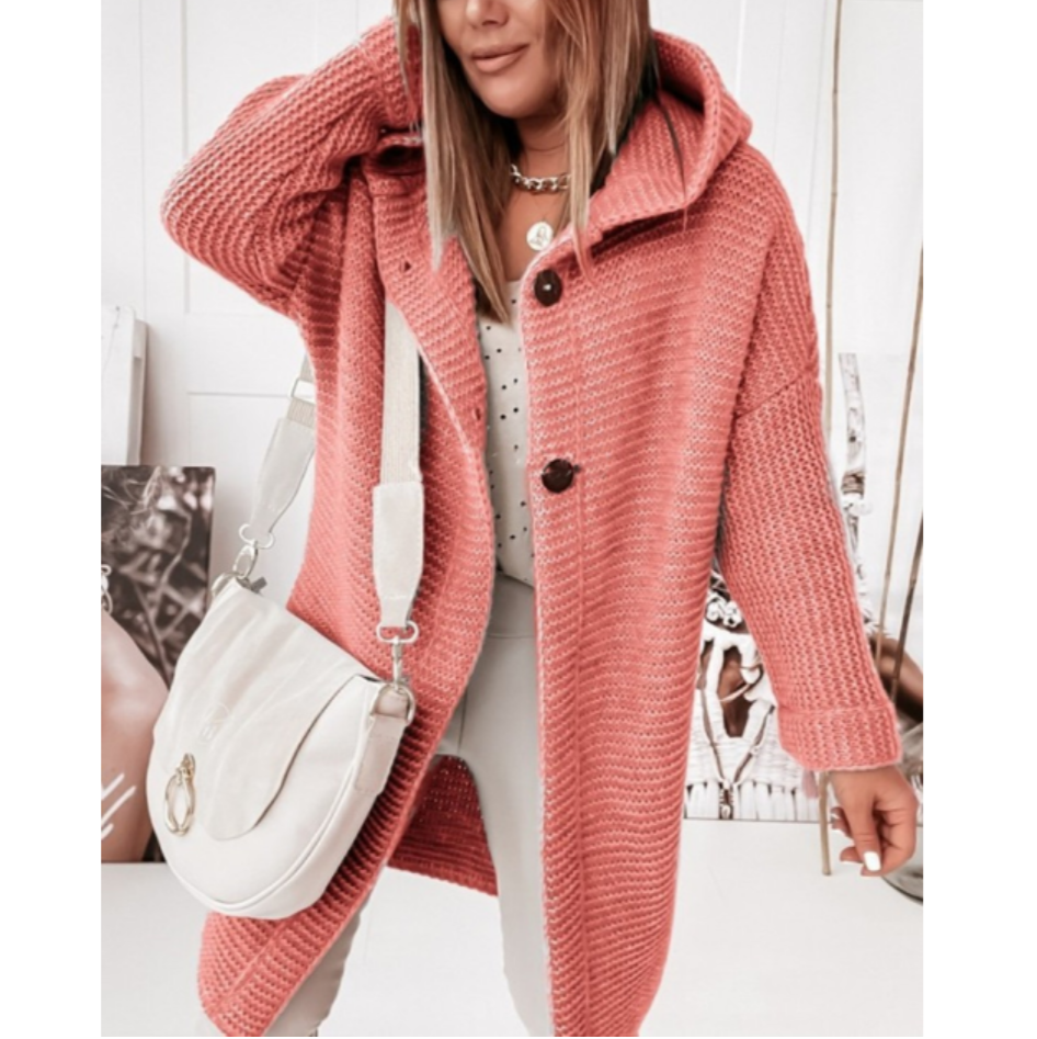 Cardigan Damen, Mit Kapuze, Lockere Passform | Ganzjährig tragbar 3