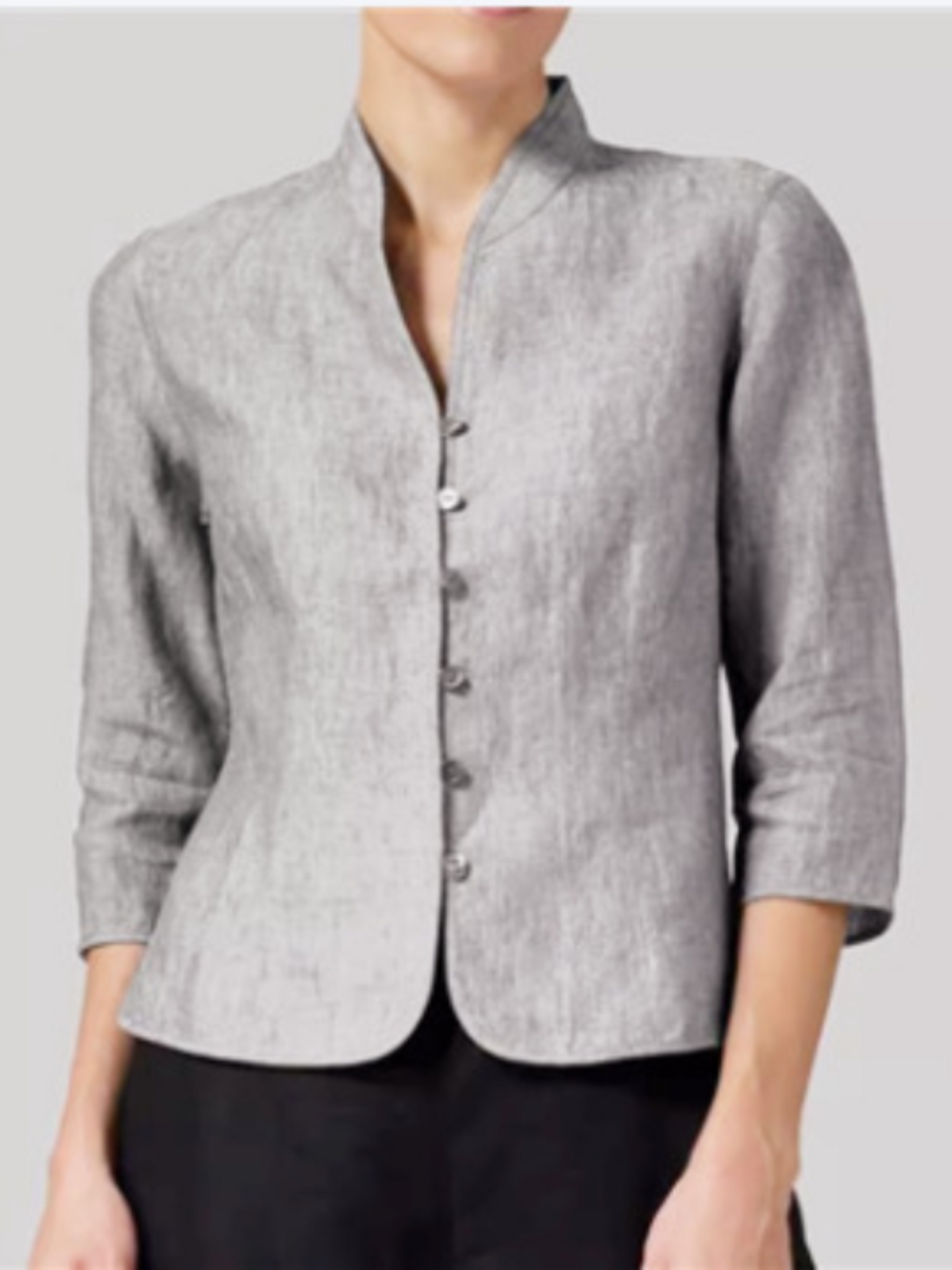 Chambray Bluse mit Stehkragen | Moderner Schnitt 1