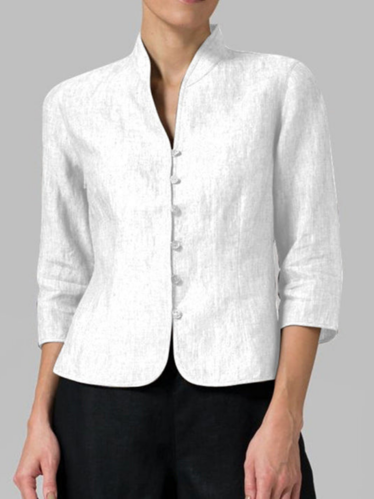 Chambray Bluse mit Stehkragen | Moderner Schnitt 3