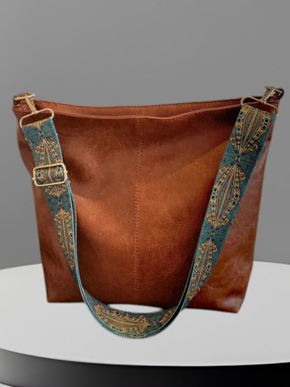 Chelsey | Vintage Umhängetasche Damen aus hochwertigem Leder mit verstellbarem Schultergurt | Braun