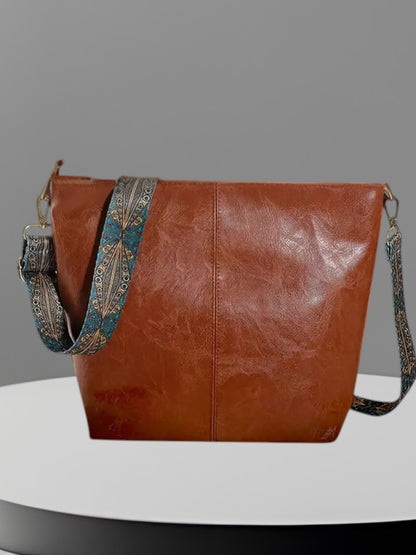Chelsey | Vintage Umhängetasche Damen aus hochwertigem Leder mit verstellbarem Schultergurt | Braun 2