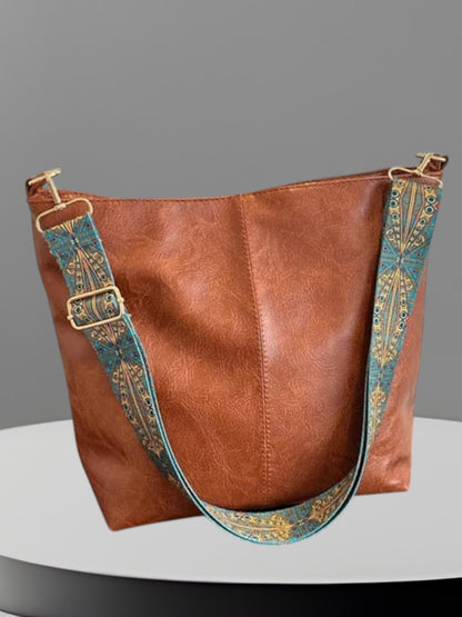 Chelsey | Vintage Umhängetasche Damen aus hochwertigem Leder mit verstellbarem Schultergurt | Braun 4