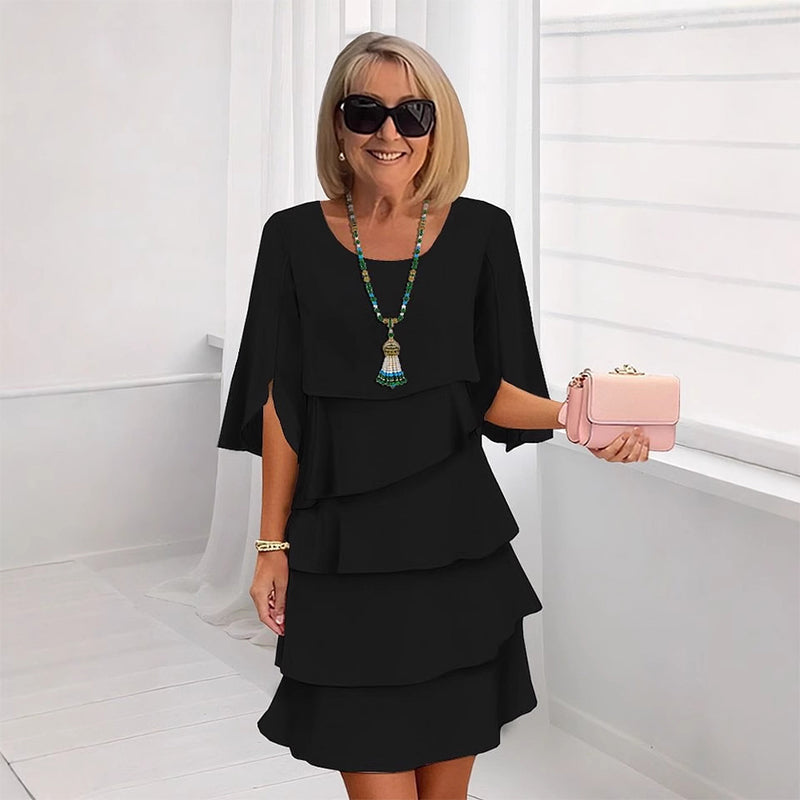 Chic Schichtkleid mit Puffärmeln für Frauen 11
