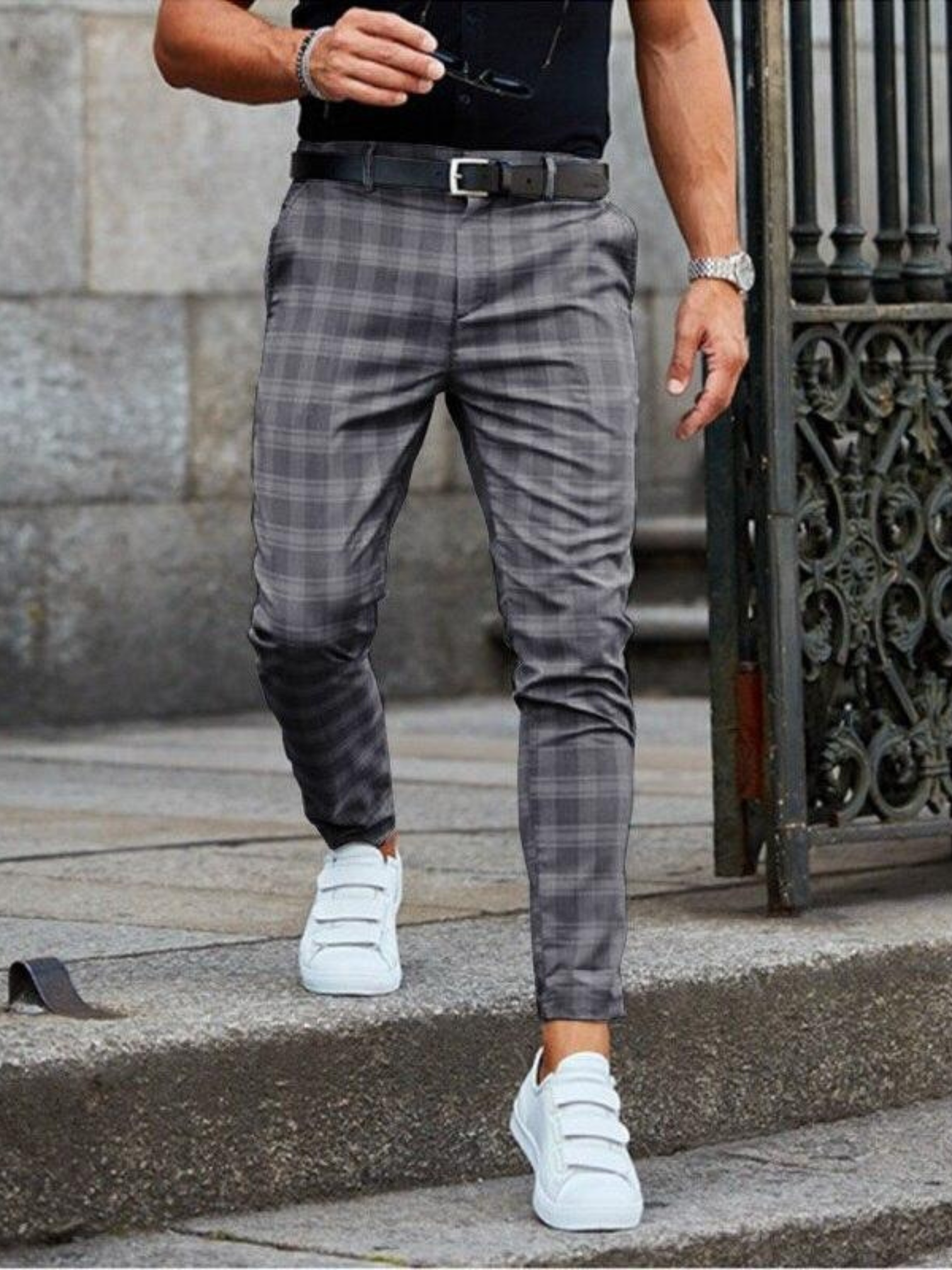 Chinohose für Herren, Karomuster | Bequeme Passform 3