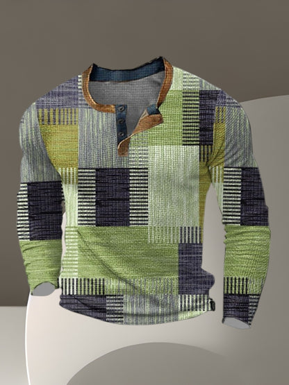 Chris | Stilvolles Herrenhemd im Patchwork-Design mit langem Arm und schmeichelhafter Passform | Grun
