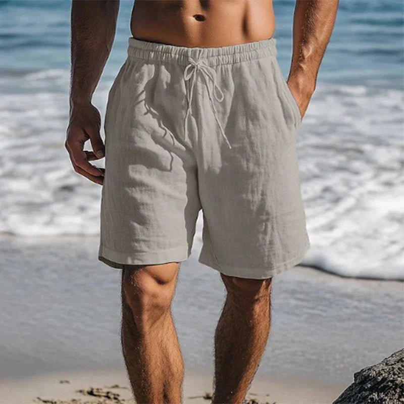 Christian | Herren Leinen Schnelltrocknende Badeshorts Mittelllänge 2