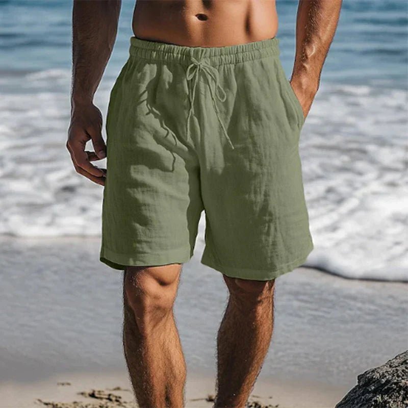 Christian | Herren Leinen Schnelltrocknende Badeshorts Mittelllänge 4