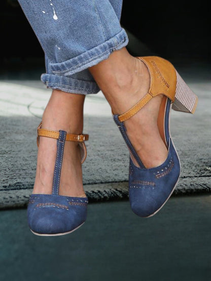 Sandalen met hoge hak en verstelbare gespsluiting
